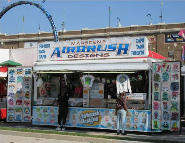 Marsden's Airbrushed Designs Stand at Venues